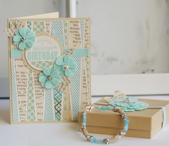 Stamps:  Tagged Sentiments<br />
Ink:  Aqua Mist<br />
Cardstock:  Vintage Cream, Fine Linen,...