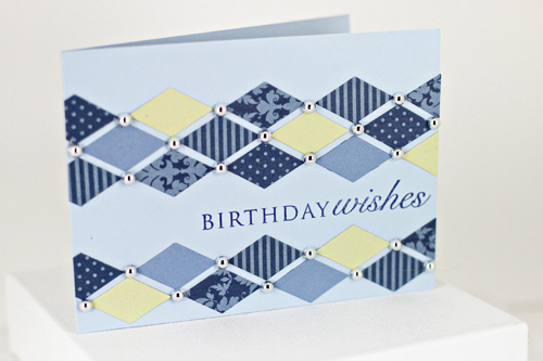 Cardstock: Spring Rain, Blueberry Sky, and Spring Moss<br />
Patterned Paper: Enchanted Evening...