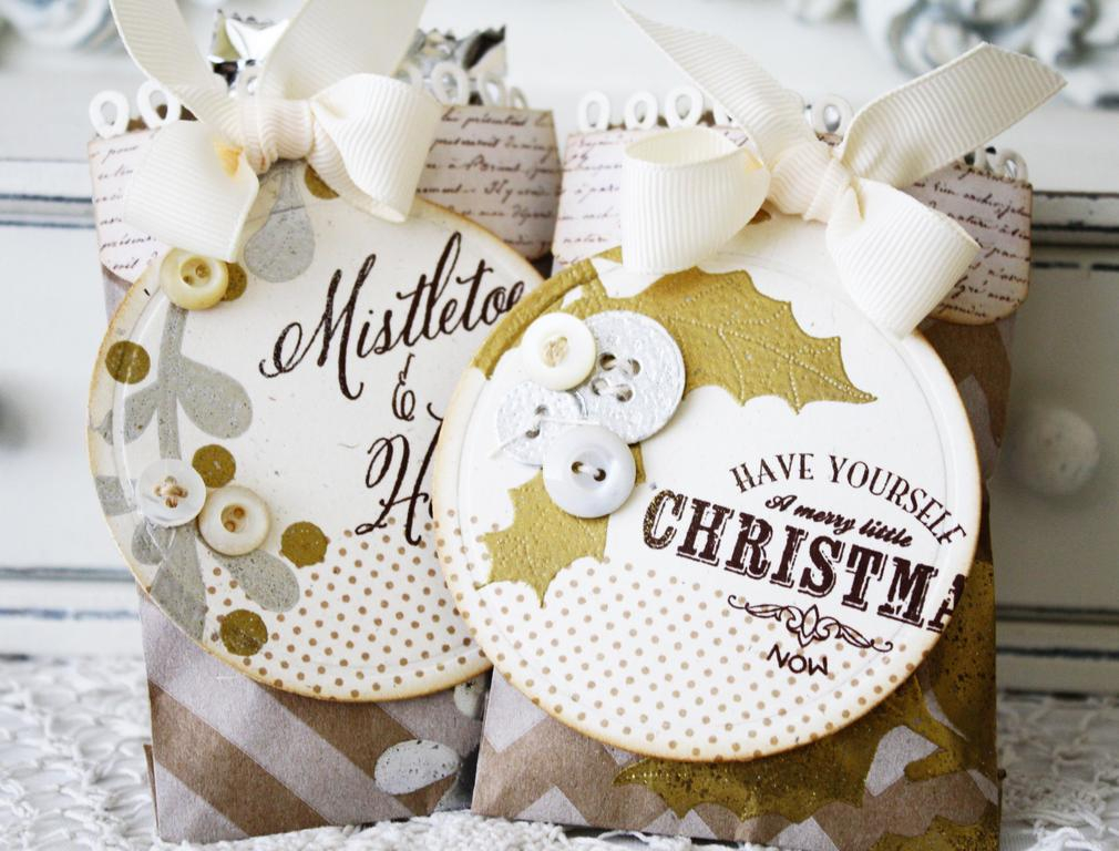 Mistletoe &amp; Holly Tags and Bags Supplies Used<br />
<br />
Stamps:<br />
<br />...