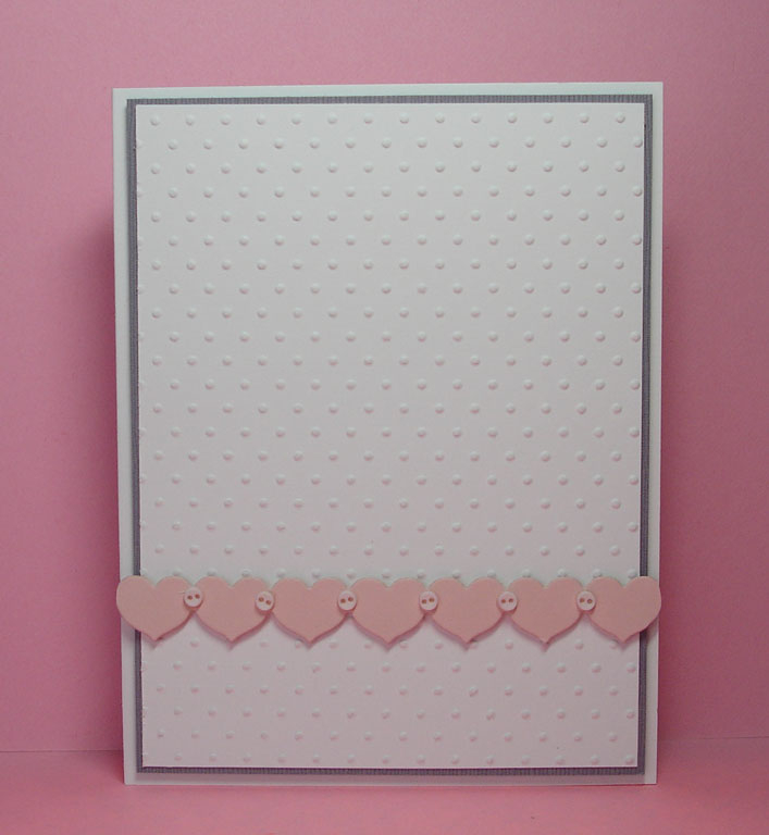 Sweet Hearts<br />
<br />
Used Stampers&#039; Select White, Smokey Shadow and Sweet Blush