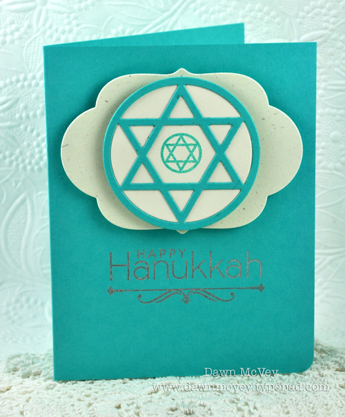 Paper: rustic cream, hawaiian shores<br />
Stamps: Menorah Medley, Over Under Easy<br />
Ink:...