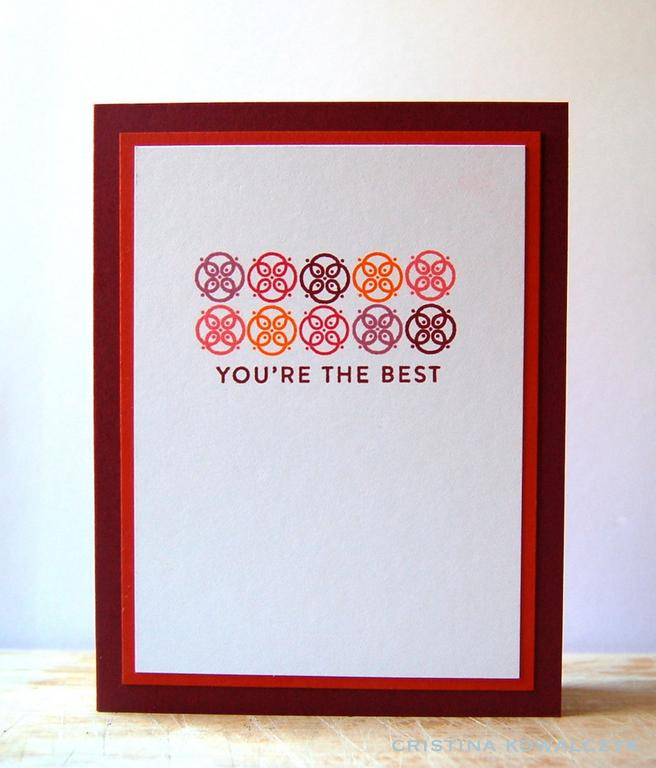 Cardstock: scarlet jewel, terracotta tile, white<br />
Stamps: 2012 Holiday Tags, Over Under...
