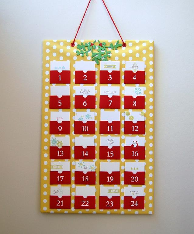 Cardstock: vintage cream, pure poppy, new leaf<br />
Stamps: Countdown to Christmas, Countdown...