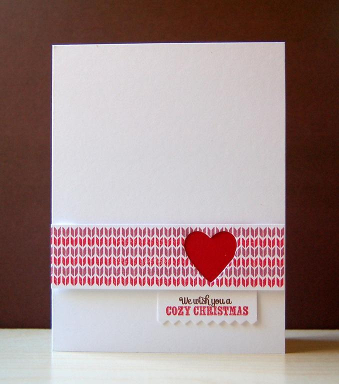 Cardstock: white, pure poppy<br />
Stamps: Background Basics: Striped Sweater, Peaceful...