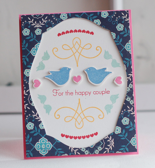 Stamps: Heart-2-Heart #9, Over Under Easy<br />
Ink:  Pure Poppy, Summer Sunries, Aqua Mist,...