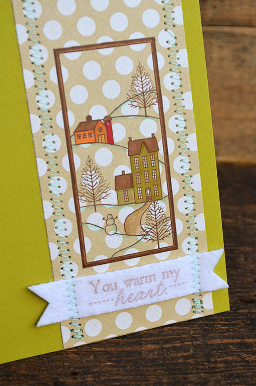 {Warm My Heart} card<br />
<br />
Stamps - Winter Hills<br />
CS - Simply Chartreuse<br />...