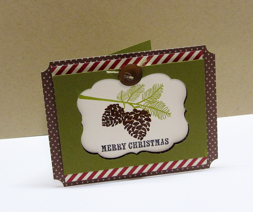 STAMPS: Peaceful Pinecones<br />
INK: Dark Chocolate, Ripe Avocado, True Black<br />
PAPER:...