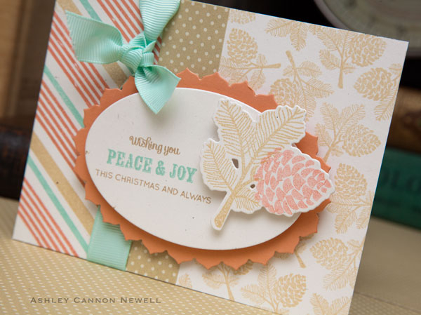Supplies<br />
<br />
Stamps: Peaceful Pinecones, Background Basics: Super Stripes<br />...