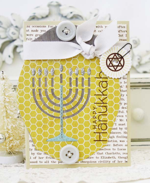 Papertrey Ink Supplies Used:<br />
Stamps:<br />
Menorah Medley, Snowflake Flurries<br />...