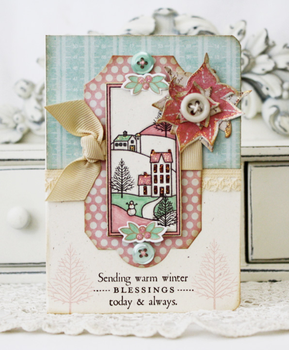 Papertrey Ink Supplies Used:<br />
Stamps:<br />
Winter Hills, Peaceful Poinsettia<br />...