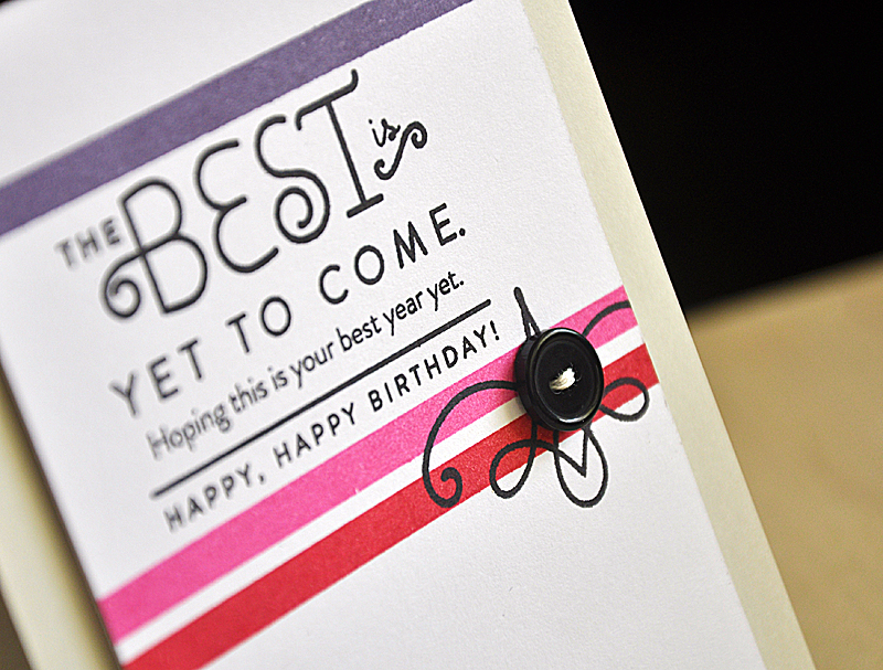 Stamps: Over Under Easy &amp; Background Basics: Super Stripes<br />
Ink: Pure Poppy, Raspberry...