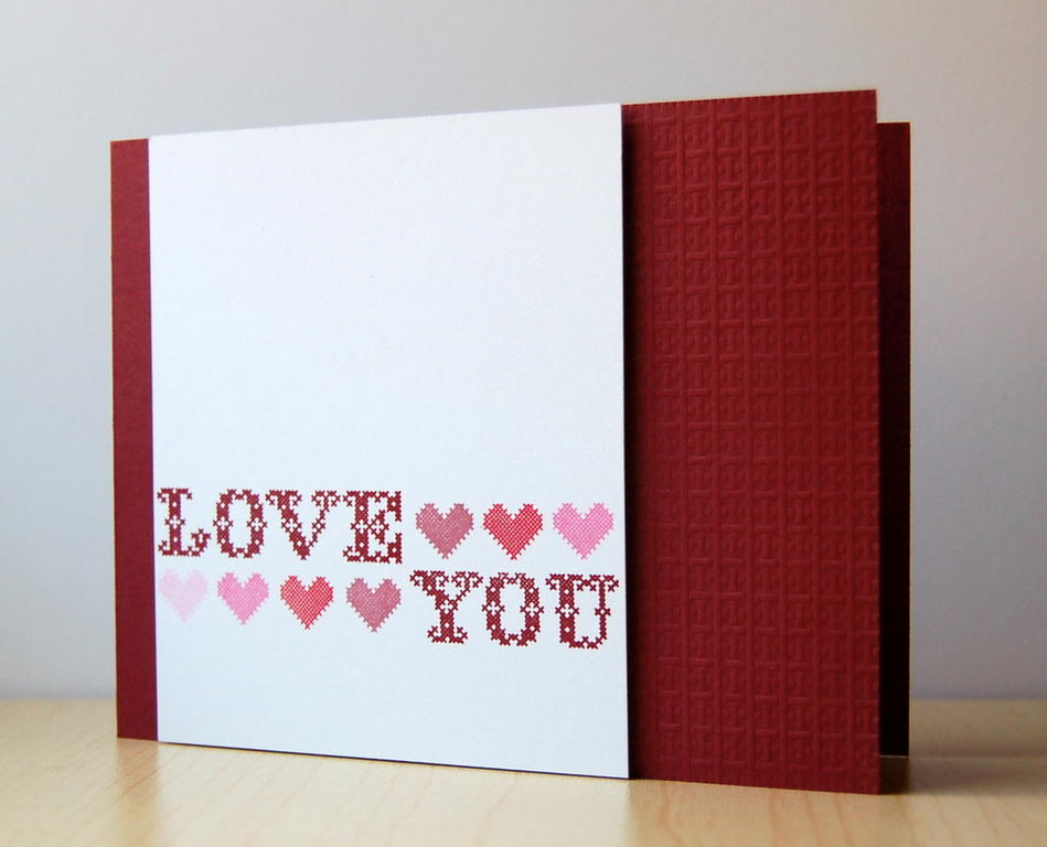 Cardstock: scarlet jewel, white<br />
Stamps: Stitched Sentiments<br />
Ink: scarlet jewel,...
