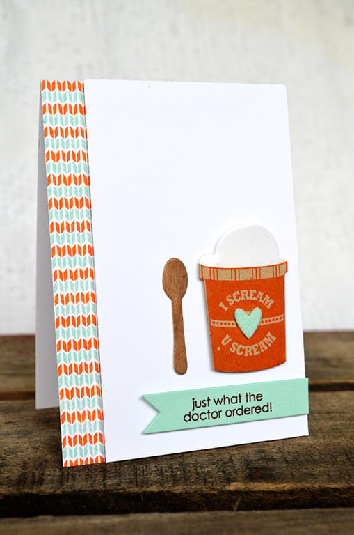 {Ice Cream Dr.} card<br />
<br />
Stamps - Comfort Food, Background Basics, Striped Sweater<br...