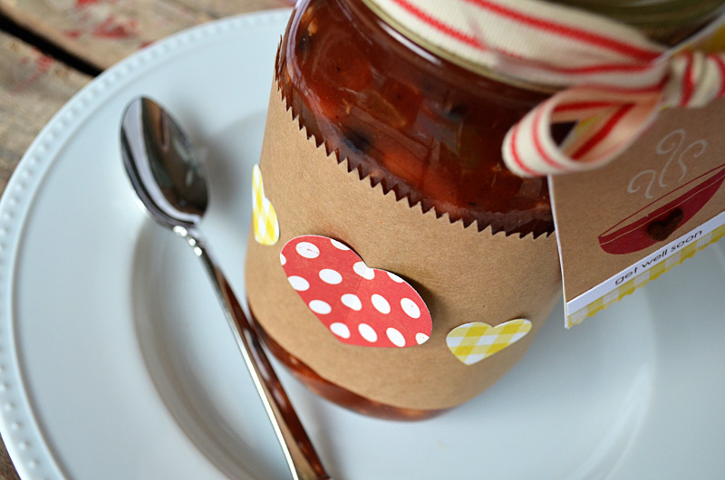 {Get Well} Soup Tag &amp; wrap <br />
<br />
Stamps - Comfort Food, Handmade Hodgepodge<br />...