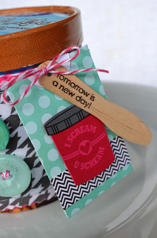 {A New Day} Ice Cream Wrap &amp; Tag<br />
<br />
Stamps - Comfort Food, Handle with Care,...