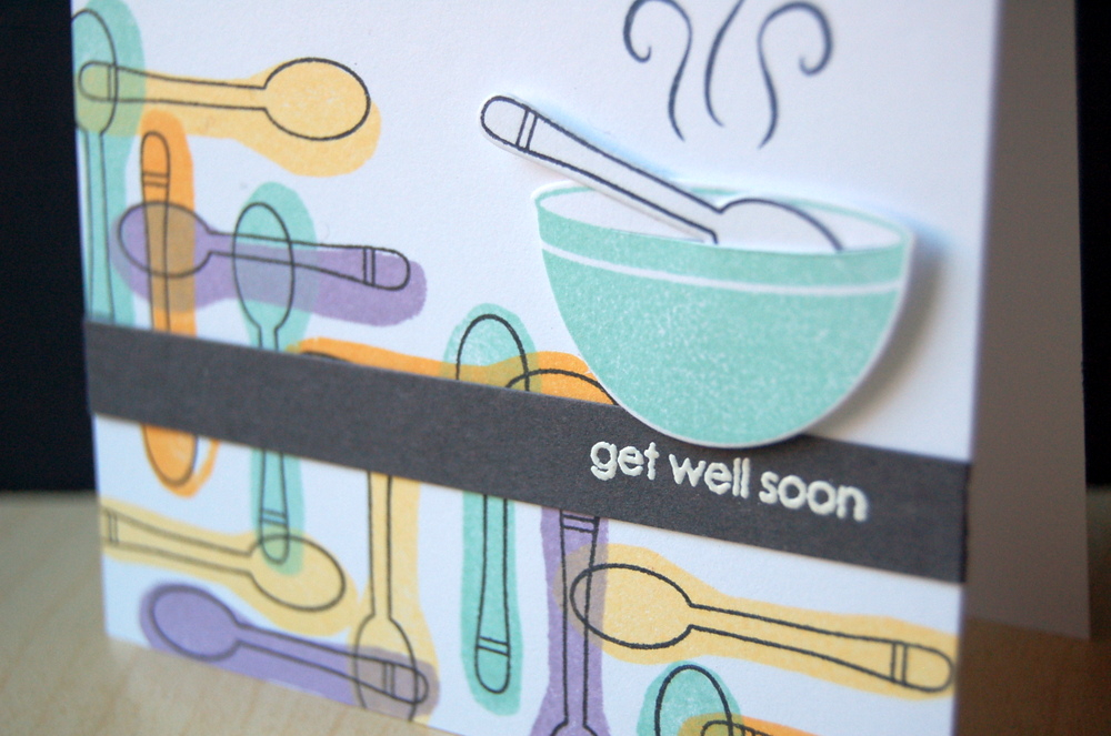 Cardstock: white, smokey shadow<br />
Stamps: Comfort Food<br />
Ink: aqua mist, summer...