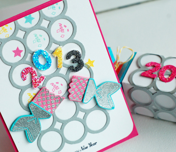 Stamps:  Party Poppers<br />
Ink:  Raspberry Fizz, Hawaiian Shores, Summer Sunrise, True...