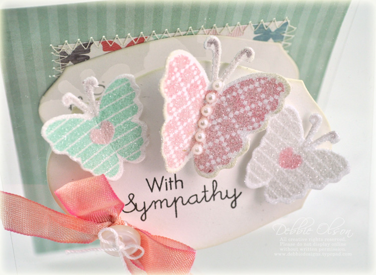 Butterfly Sympathy Card detail
