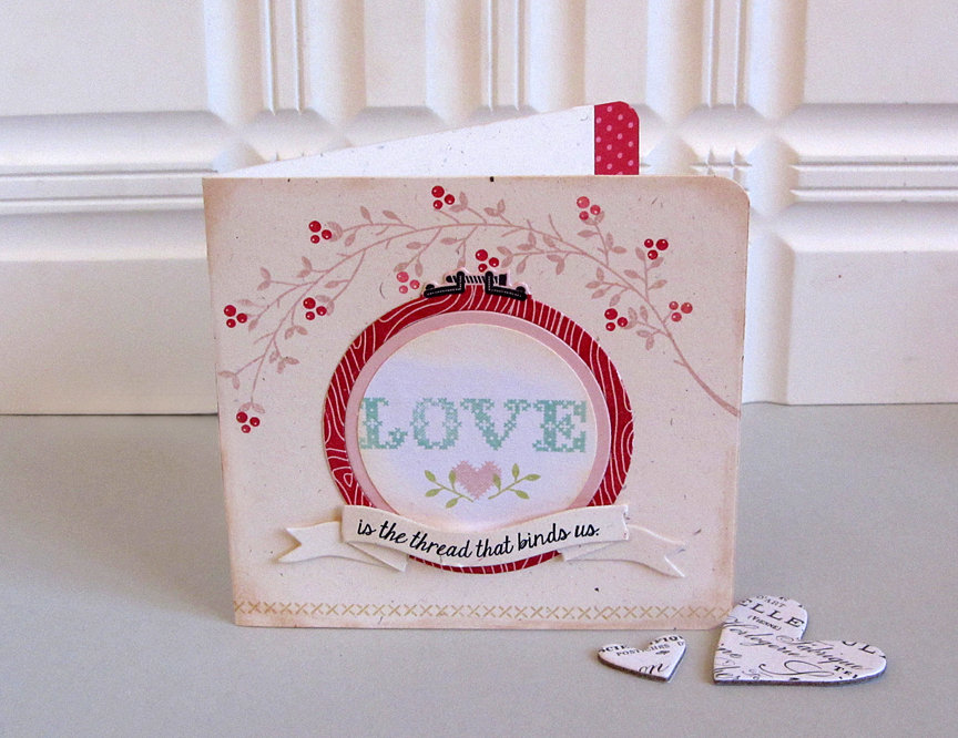 STAMPS: Stitched Sentiments, Sew Simple Borders<br />
INK: Sweet Blush, Pure Poppy, Aqua Mist,...