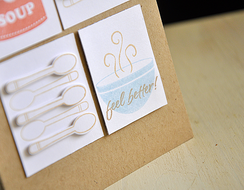 Stamps: Comfort Food<br />
Ink: Fine Linen, Kraft, Melon Berry &amp; Hero Arts Soft Stone<br />...