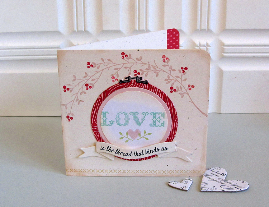 STAMPS: Stitched Sentiments, Sew Simple Borders<br />
INK: Sweet Blush, Pure Poppy, Aqua Mist,...