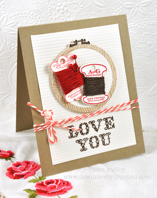 Paper: rustic cream, kraft<br />
Stamps: Hanging By a Thread, Stitched Sentiments<br />
Ink:...
