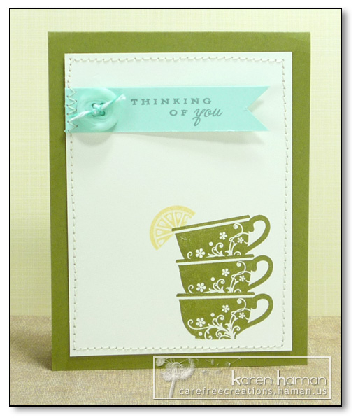 Supplies<br />
All supplies Papertrey Ink unless otherwise noted.<br />
Stamps: Two for Tea...