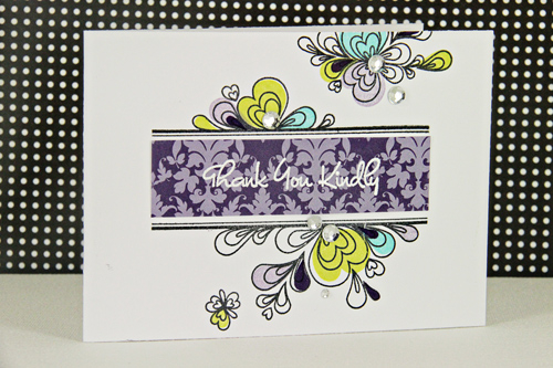 Stamp Set: Quilled Elegance<br />
Ink: True Black, Hawaiian Shores, Limeade Ice, Royal Velvet,...