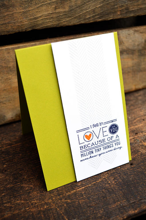 {Tiny Things} card <br />
<br />
Stamps - Sending My Love, Framed Out, Background Basics:...