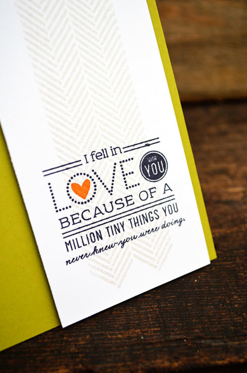 {Tiny Things} card <br />
<br />
Stamps - Sending My Love, Framed Out, Background Basics:...