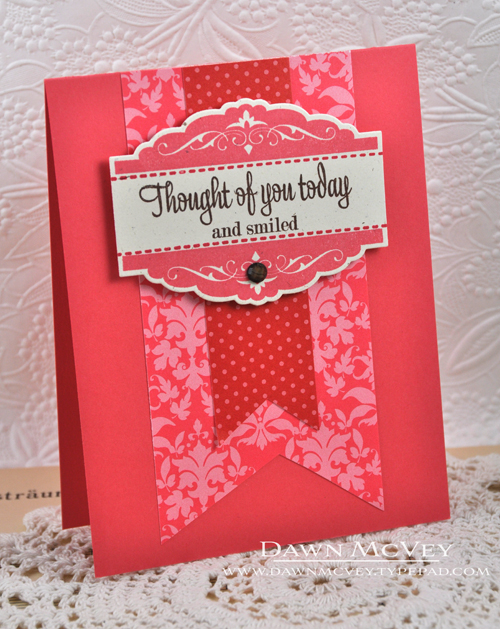 Paper: rustic cream, berry sorbet, berry sorbet &amp; pure poppy pattern packs<br />
Stamps:...