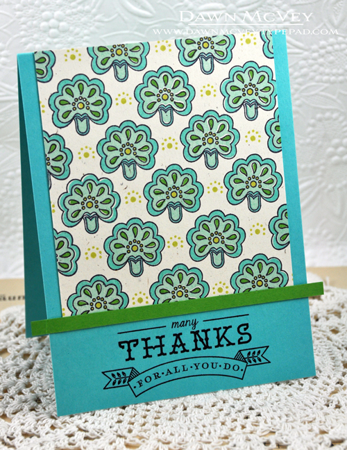 Paper: rustic cream, new leaf, hawaiian shores<br />
Stamps: Fancy Folk Art<br />
Ink: true...