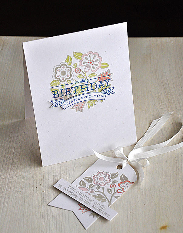 Stamps: Fancy Folk Art<br />
Ink: Hero Arts Wet Cement, Melon Berry, Sweet Blush, Spring Moss...