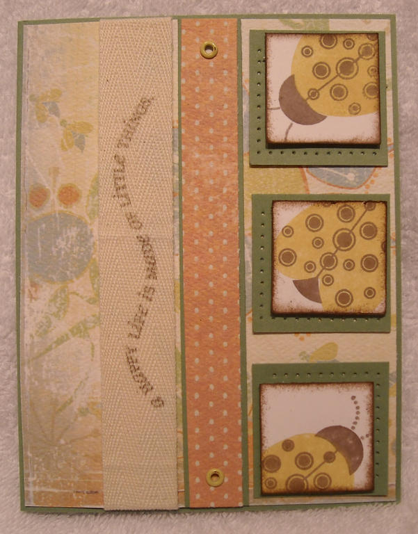 A card for the sketch challenge from a few weeks ago.  I know, lady bugs aren&#039;t yellow but...