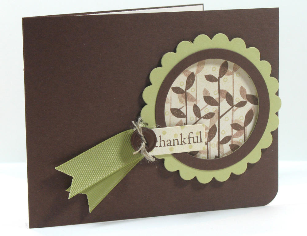 Stamps:  Rustic Branches (PTI)<br />
Ink:  Dark Chocolate, Spring Moss (PTI)<br />
Cardstock:...