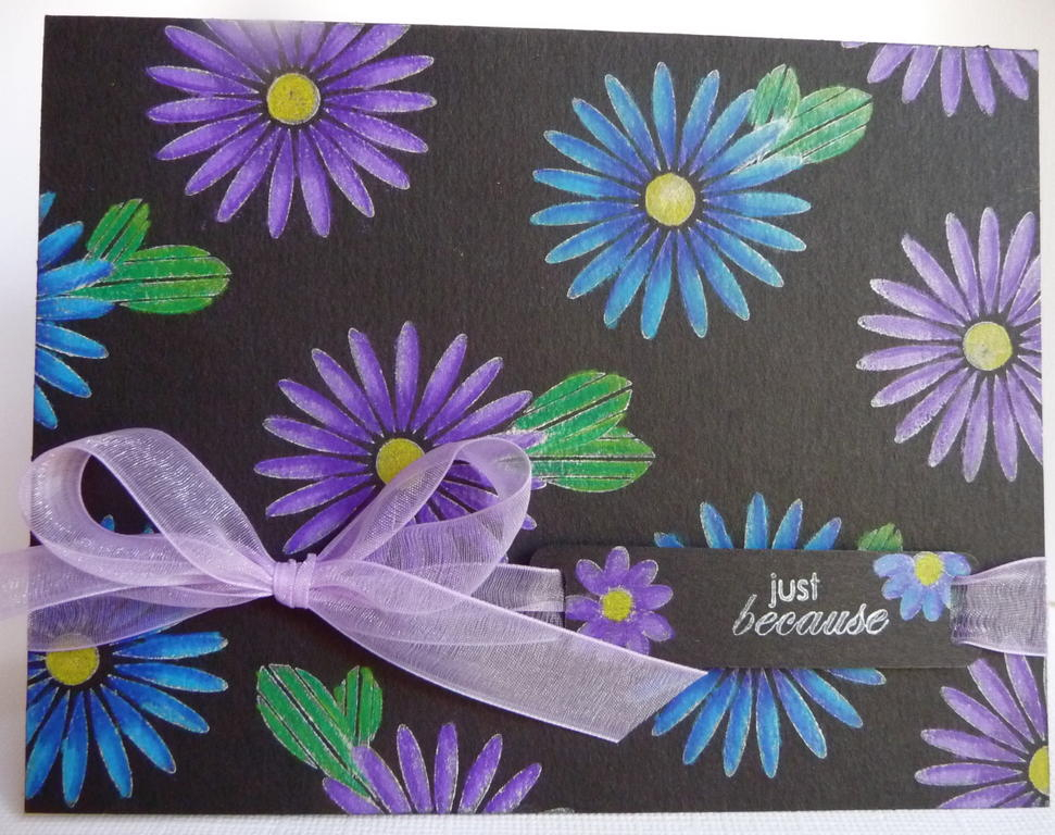 Floral Frenzy.  I stamped it in white and then colored it with prismas.