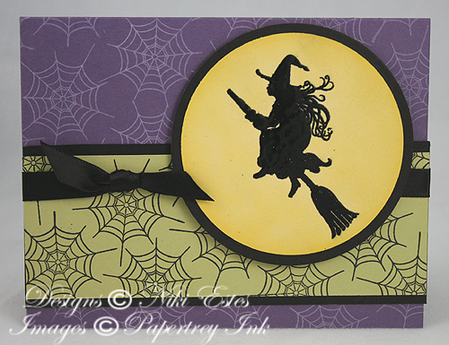 Title: Moonlit Night<br />
Stamps: Spooky Sweets II<br />
Cardstock: plum pudding, spring...
