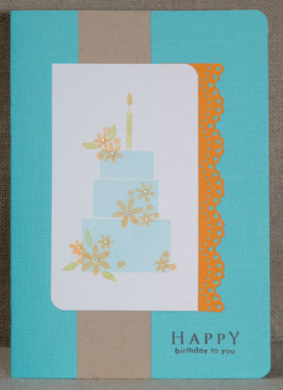Stamps used : It&#039;s a celebration / Faux ribbon<br />
Inks : Versamagic<br />
Other : Lace...