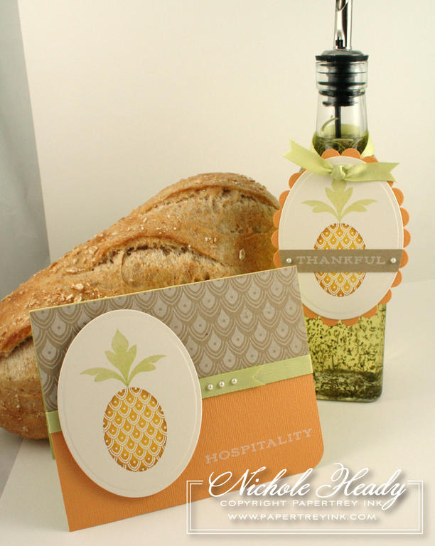 Stamps: First Fruits (to be released on August 15th)<br />
Ink: Spring Moss, New Sienna and...