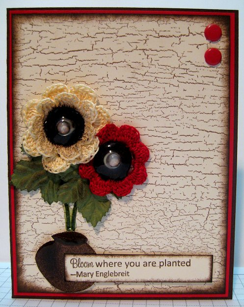 On this card I &quot;repurposed&quot; one of the solid images for flowers and used it to make...