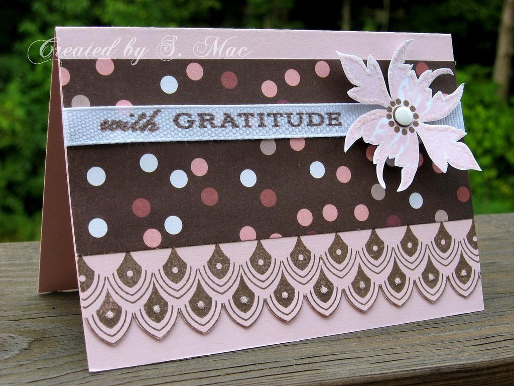 The *flower* embellishment was created by stamping three different images from First Fruits...