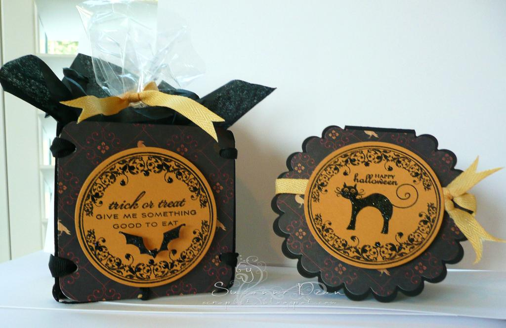 The candy box is made with coasters; the round scalloped card was done w/ nestabilities; Cosmo...
