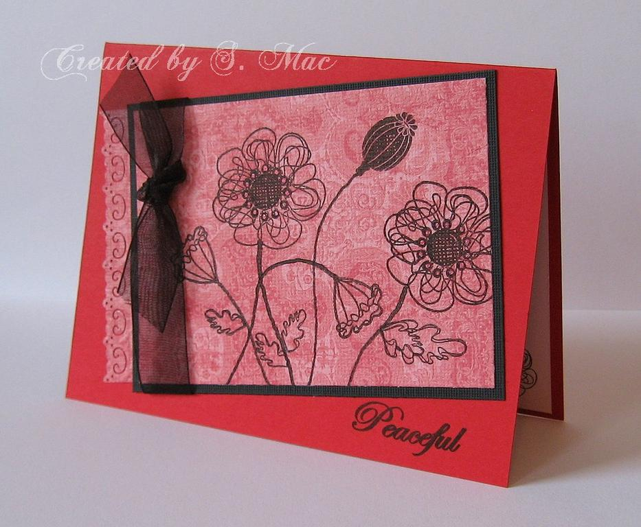 Quick card stamping directly on patterned paper.