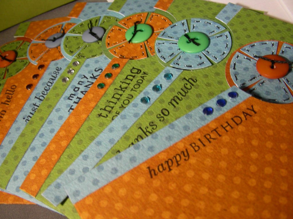 Here is a close up of the cards in my Bo Bunny paper card set!!  I used various sentimetns from...