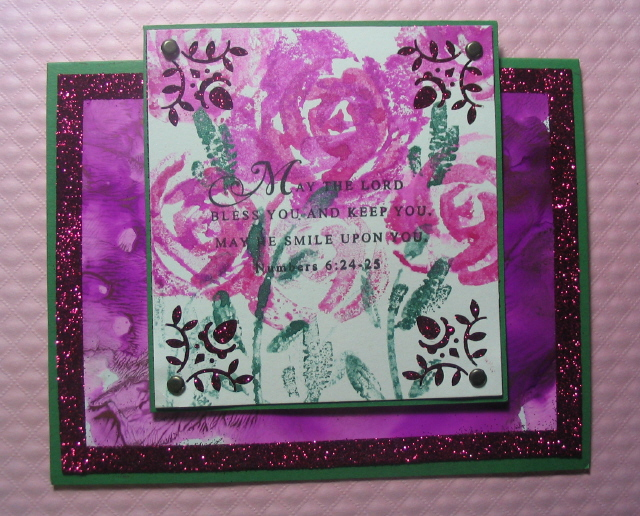 Was trying to make a floral sympathy card, ended up with a wedding card (I think!) instead!...