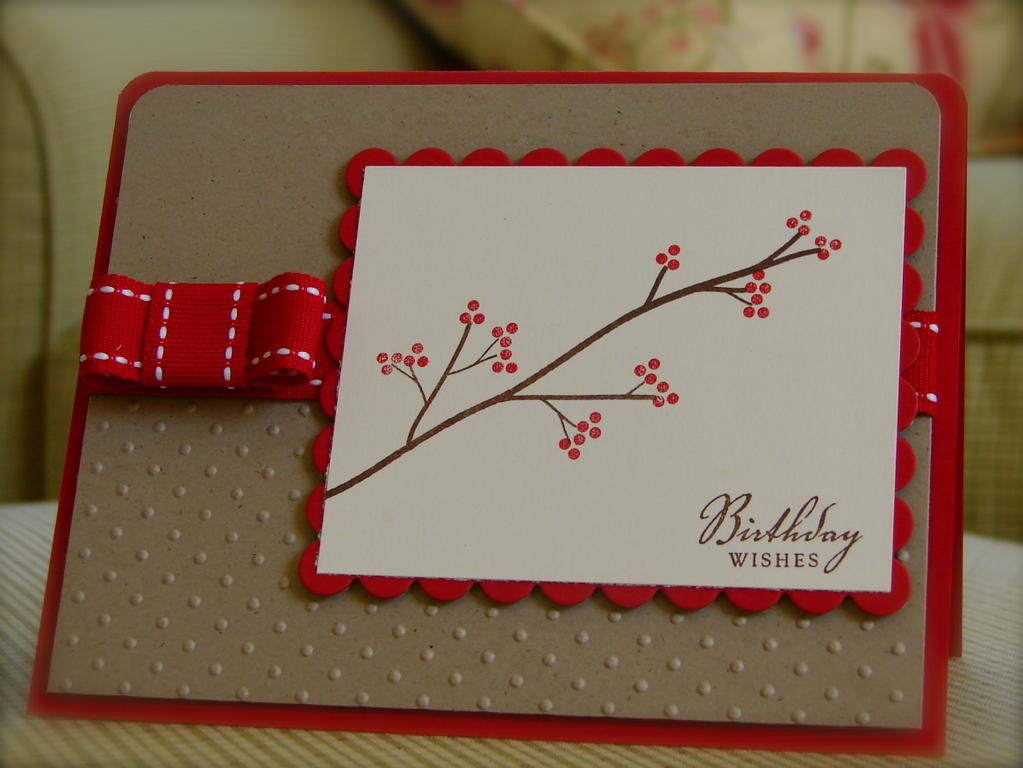 For this card, I used my Poppy Ink for little holly berries on the branch.  This set is just one...