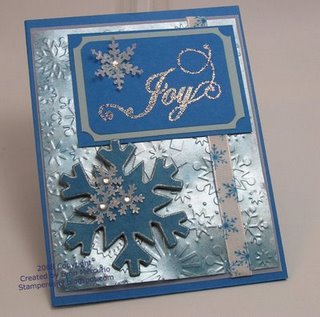 I did this card for TLC185 on SCS.  Love how the text looks on this card...Snowflake Serenade is...