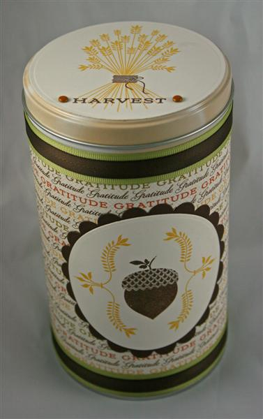 A view that shows the top and side of the thankful jar. The Nestabilities worked wonderfully,...