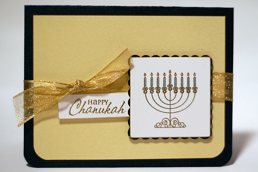 Stamps: Mazel Tov (Papertrey Ink)<br />
Ink: Versamark (Tsukineko)<br />
Cardstock: white,...