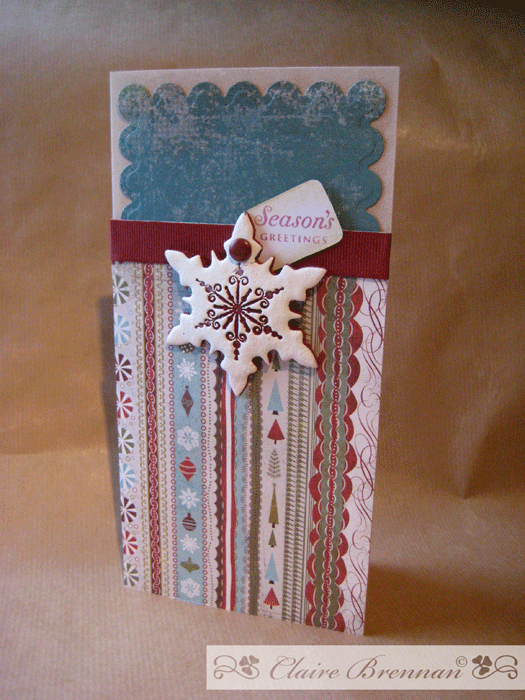 Snowflake made from Fimo - stamped with snowflake serenade.